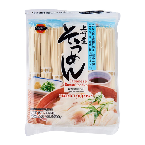 J-BASKET JAPANESE SOMEN NOODLE W/O SOUP 8P 800G